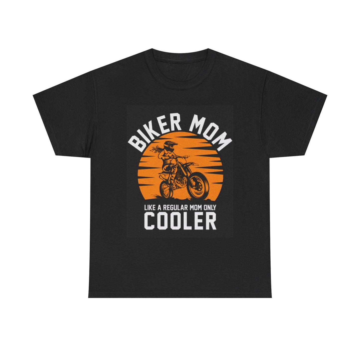 Biker Mom Graphic T Shirt Retro Funny Motorcycles Unisex Heavy Cotton Tee
