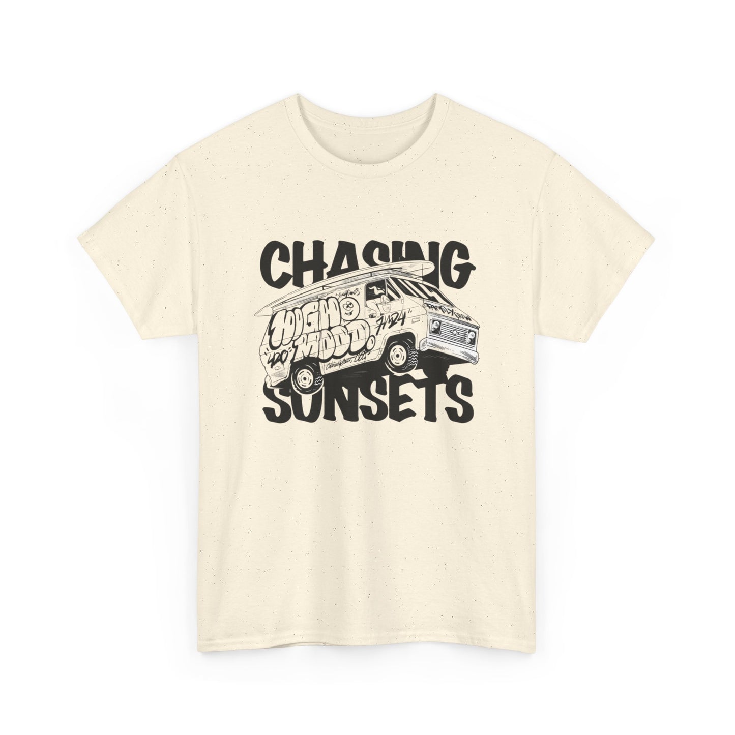 Chasing Sunsets Surfing Graphic T Shirt NEW Unisex Heavy Cotton Tee