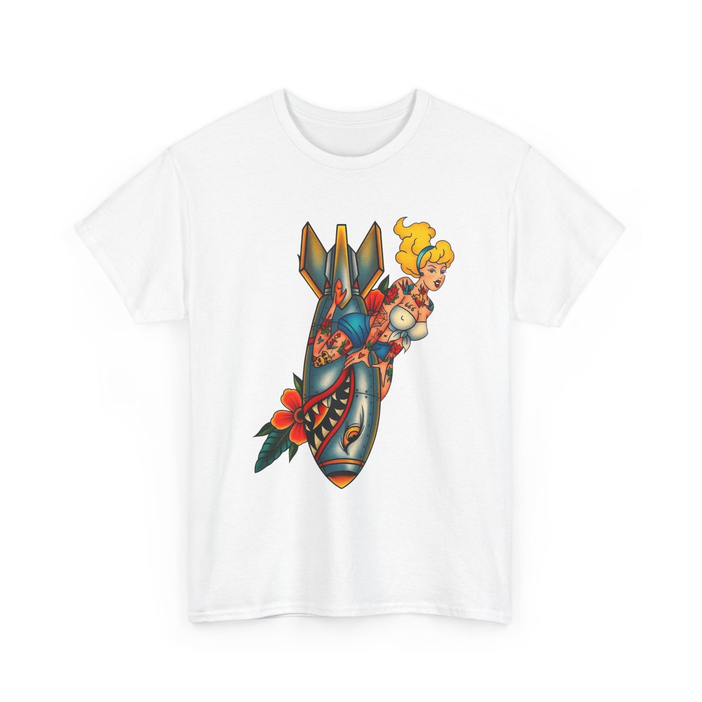 Sailor Jerry Model Tattoo Bomb Graphic T Shirt NEW ADULT TEE VINTAGE