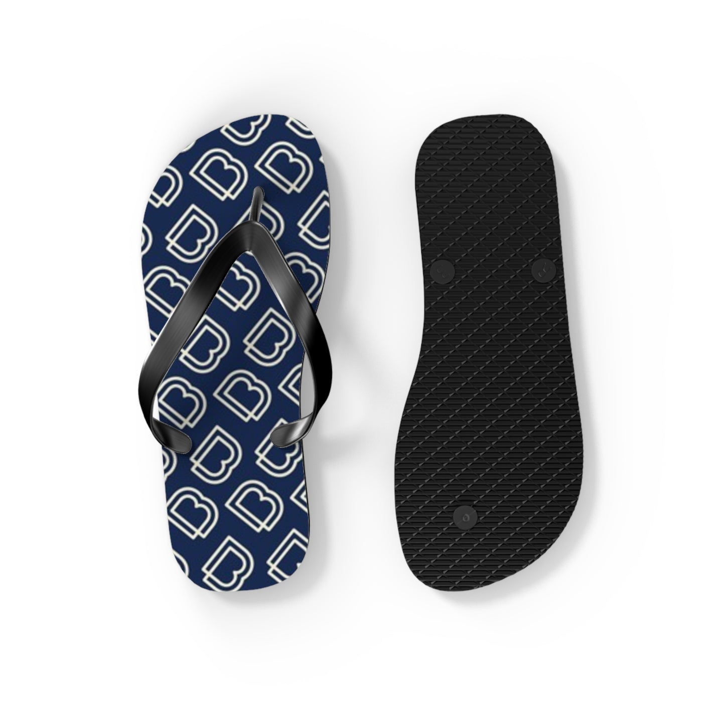 Blue Monogram Flip Flops, Sandals Slides, Summer Footwear, Brand New