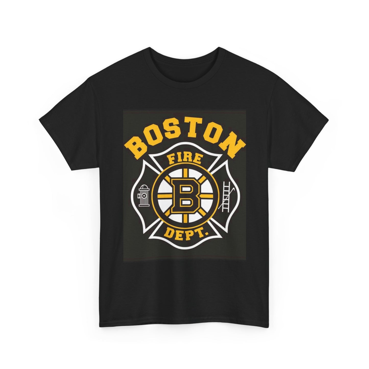 Boston Bruins Fire Department Graphic T Shirt Unisex Heavy Cotton Tee