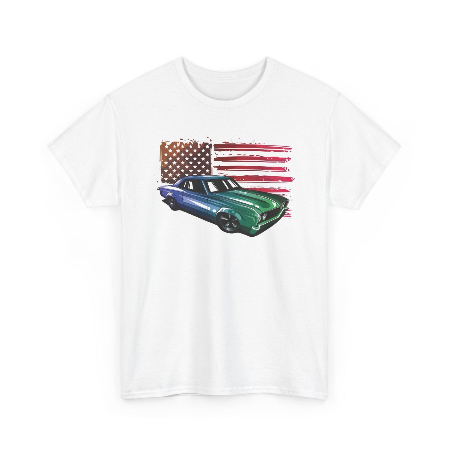 Chevelle SS Supersport T Shirt Retro American Flag Chevy Unisex Heavy Cotton Tee