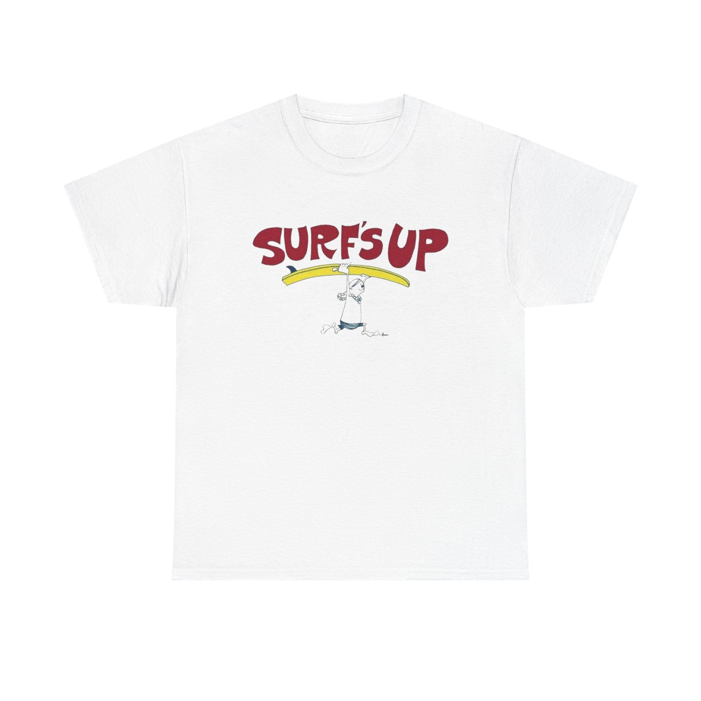 Surfs Up Vintage Graphic T Shirt Unisex Heavy Cotton Tee Gift