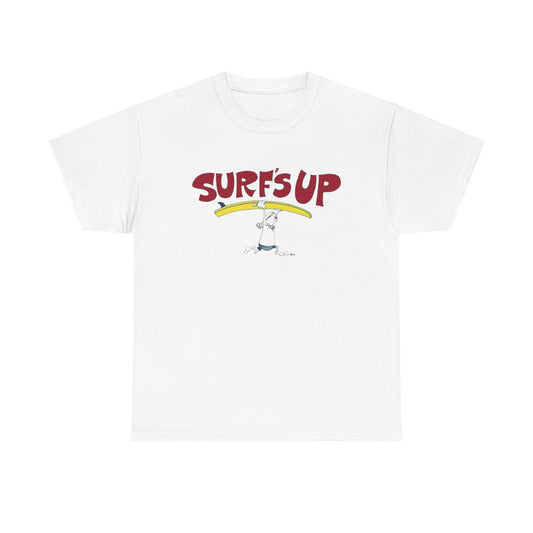 Surfs Up Vintage Graphic T Shirt Unisex Heavy Cotton Tee Gift