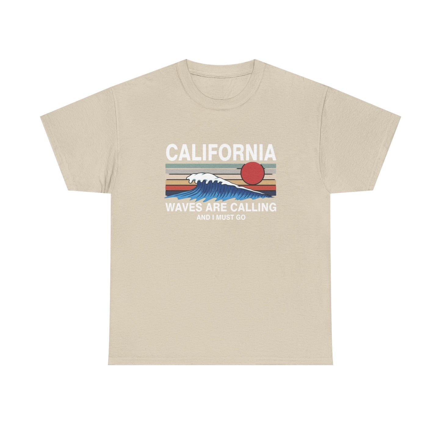 California Waves Are Calling Surfing Graphic T Shirt Unisex Adults NEW