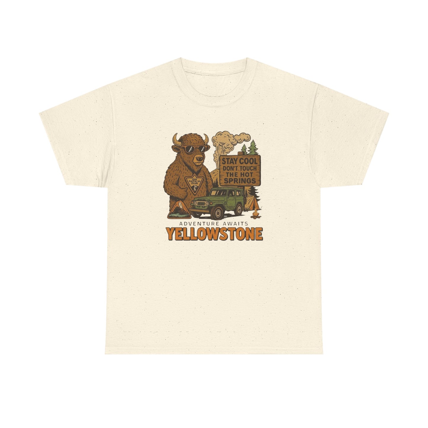 Adventure Awaits At Yellowstone Graphic T Shirt Unisex Heavy Cotton Tee