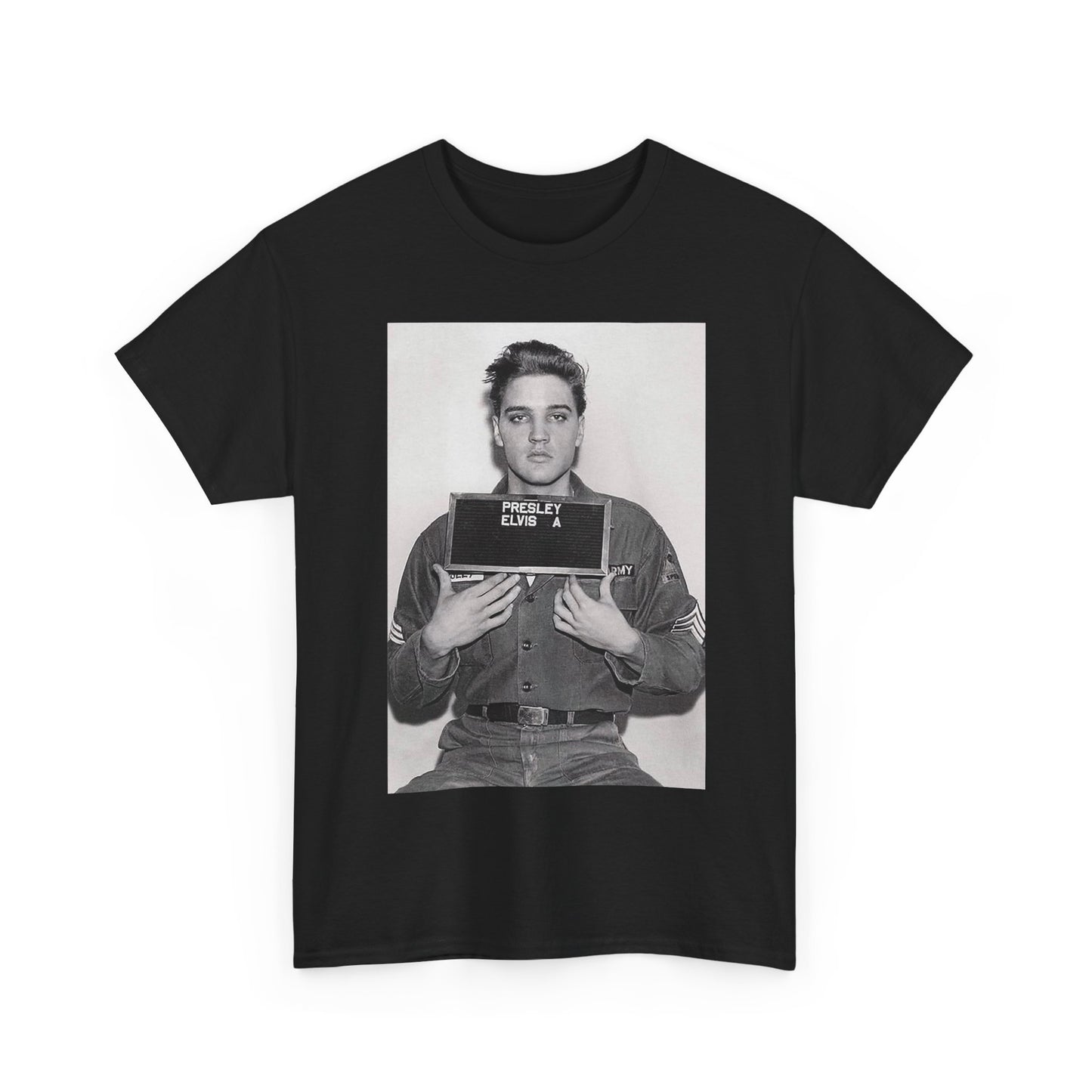 Elvis Presley music rock classics vintage mugshot Heavy Cotton Tee