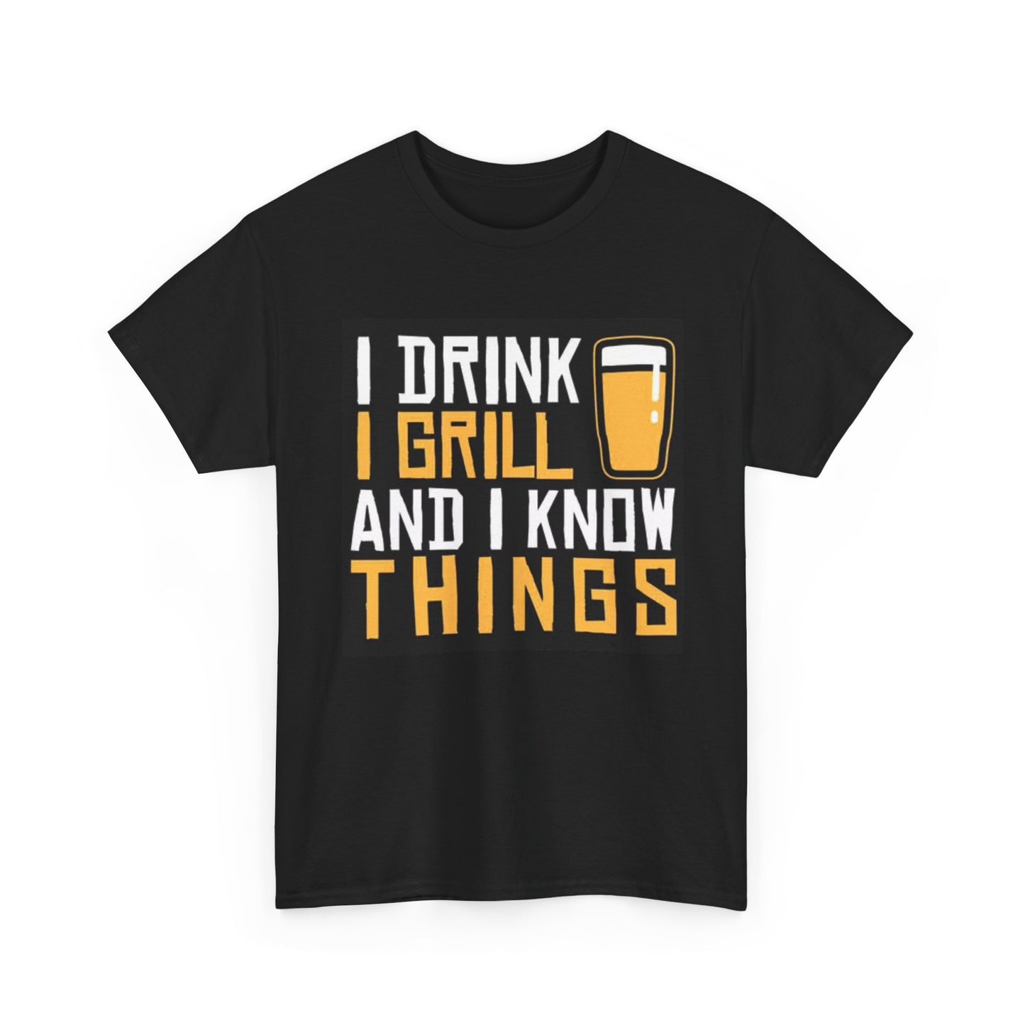 I Drink And I Grill Funny Shirt BBQ Graphic Funny Beers Unisex Heavy Cotton Tee