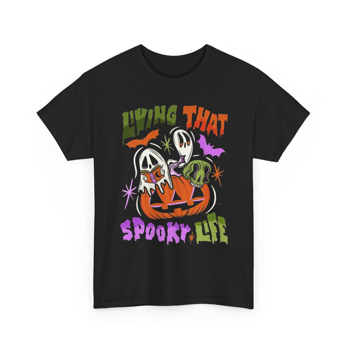 Living That Spooky Life Halloween T Shirt Unisex Heavy Cotton Tee