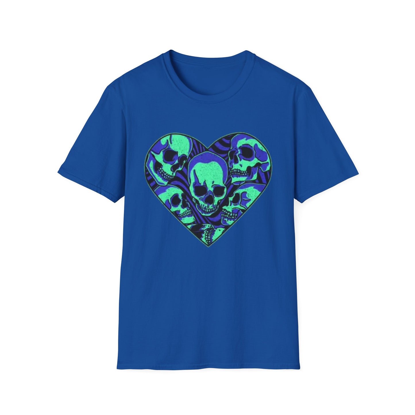 Death Heart Graphic T Shirt Retro Skeleton Unisex Softstyle T-Shirt