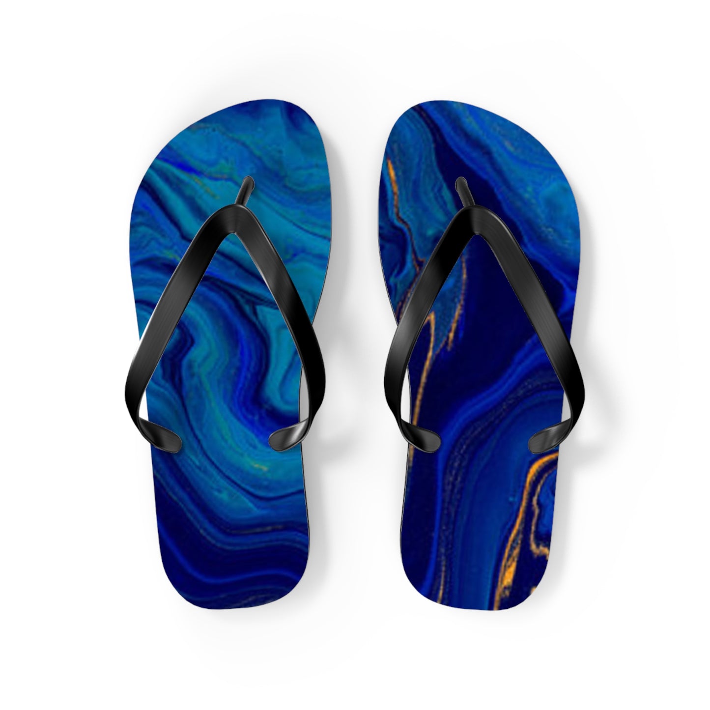 Blue Marble Flip Flops, Sandals Slides, Summer Footwear, Brand New