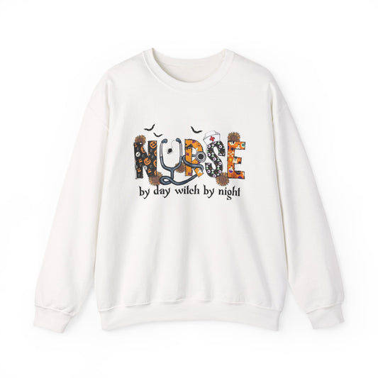 Nurse By Day Witch By Night Sweater NEW Unisex Heavy Blend™ Crewneck Sweatshirt