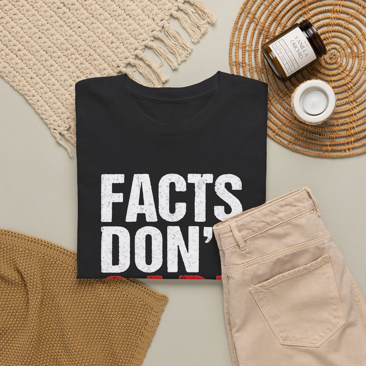 Facts Don't Care About Your Feelings Graphic T Shirt Men's Heavy Cotton Tee