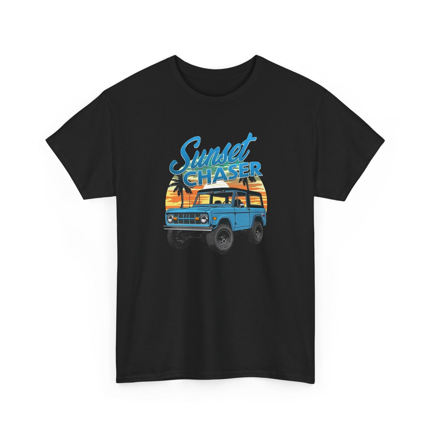 Bronco Sunset Chaser Graphic T Shirt Unisex Heavy Cotton Tee