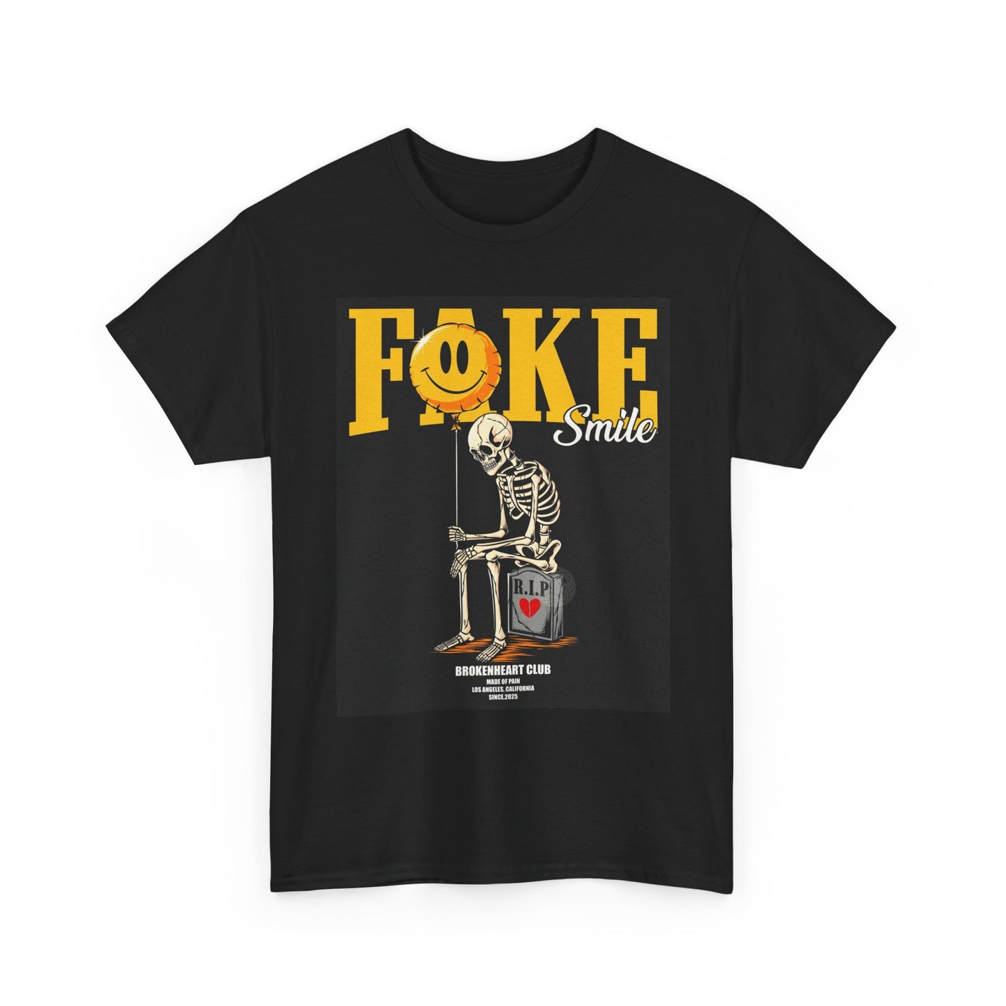 Fake Smile Graphic T Shirt Streetwear Apparel Unisex Heavy Cotton Tee