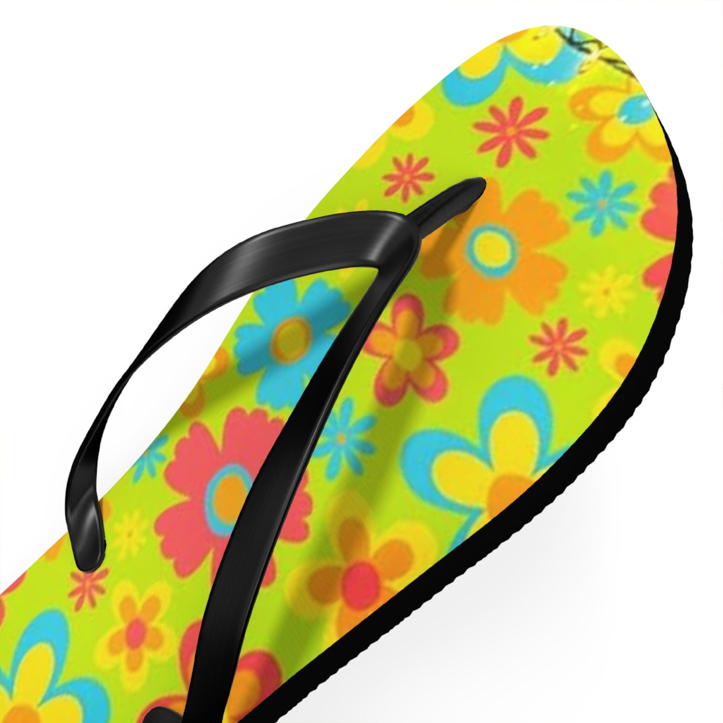 Waves And Sun Sandals Groovy Flowers Summer Flip Flops Slides BRAND NEW