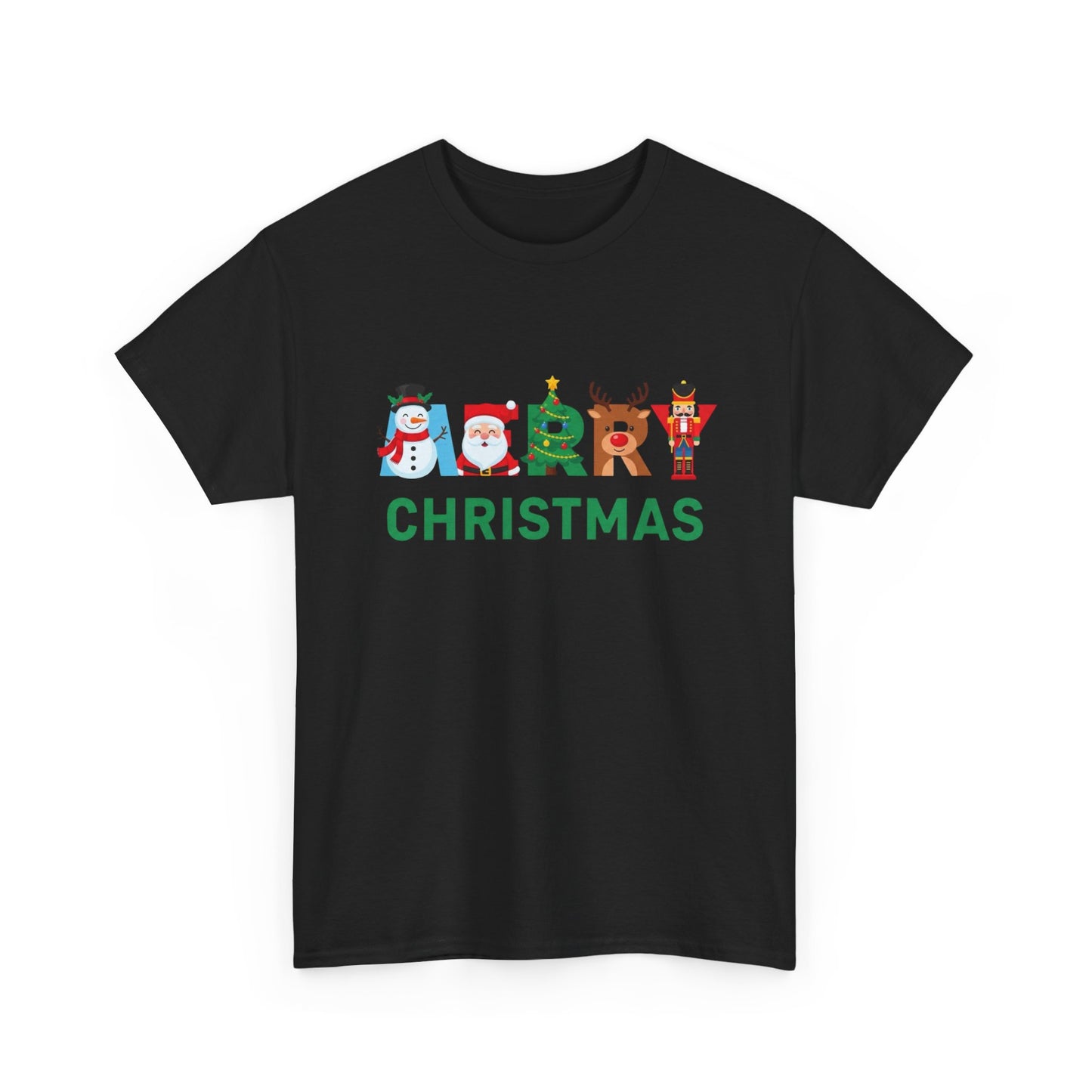 Merry Christmas Characters Graphic T Shirt NEW Unisex Heavy Cotton Tee