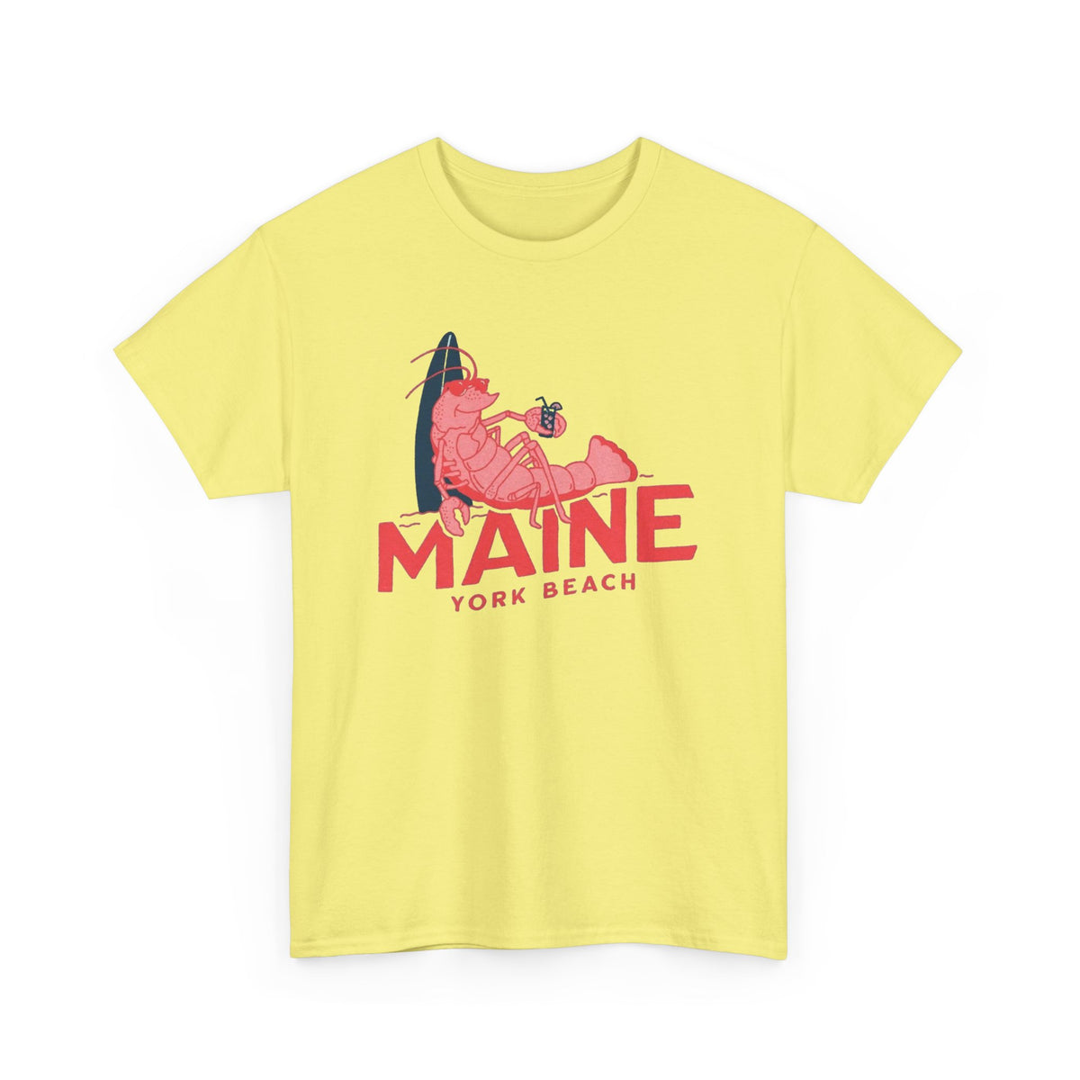 Maine York Beach Lobster Tee | Coastal Vacation Shirt Men's Graphic T Shirt