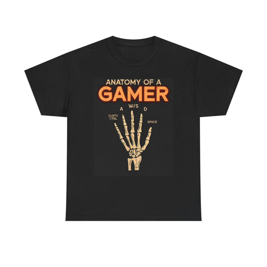 Anatomy Of A Gamer Graphic T Shirt Funny Video games Unisex Heavy Cotton Tee