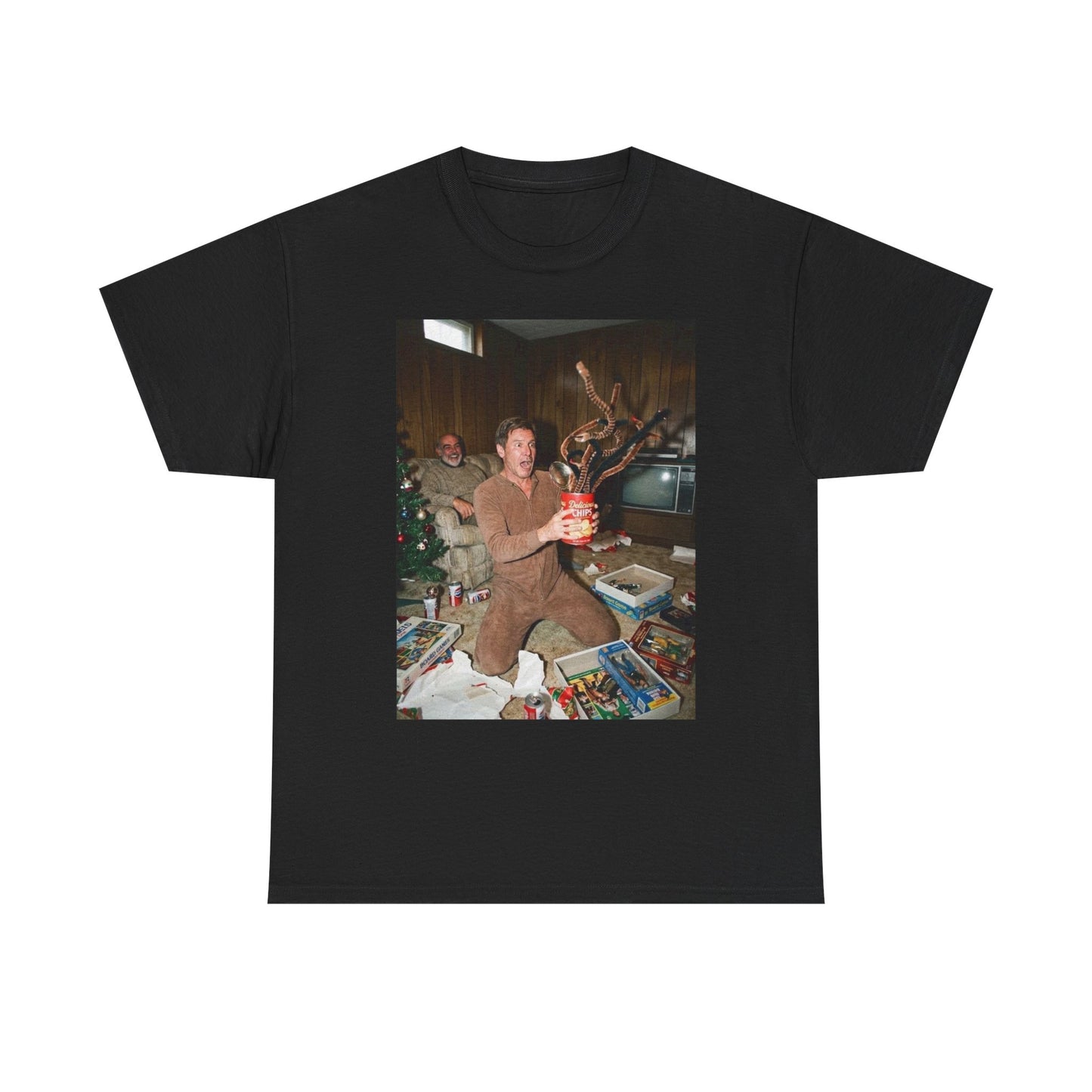 Indiana Jones Christmas Graphic T Shirt NEW Adult Unisex Heavy Cotton Tee