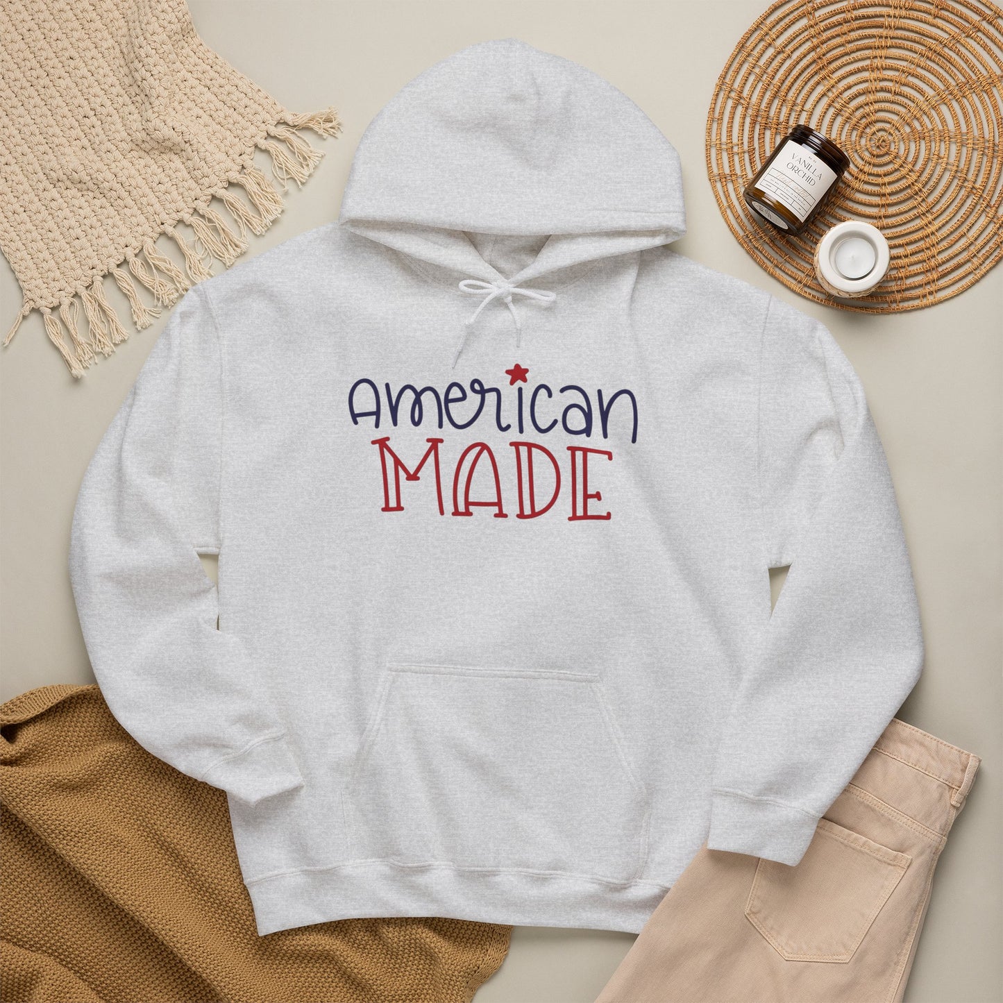 American Made USA Retro Graphic Hoodie Men's Heavy Blend™ Hooded Sweatshirt