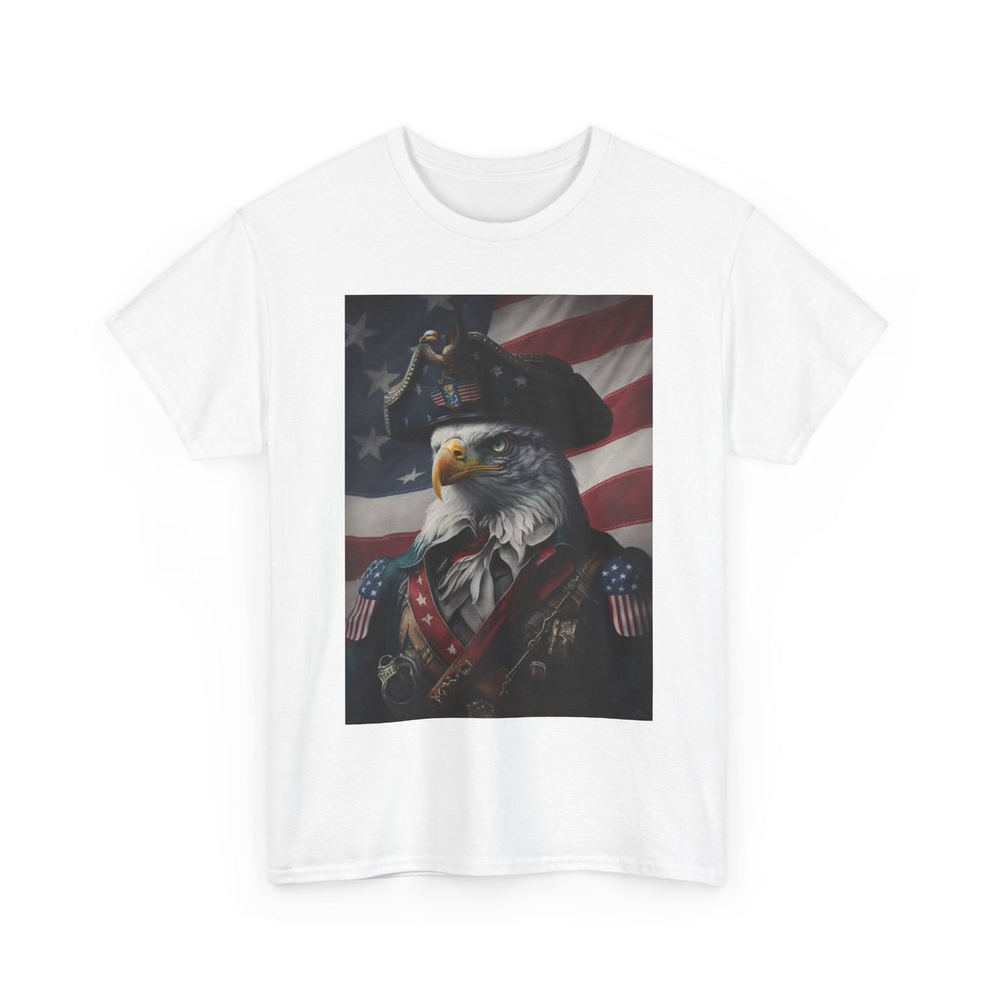 July 4th Tshirt Bald Eagle American Patriot USA Pride Unisex Heavy Cotton Tee