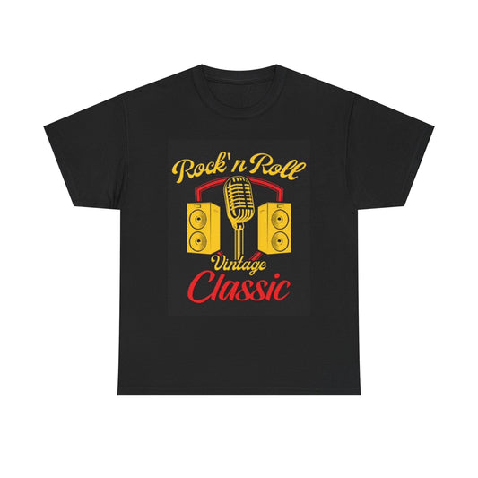 Rock And Roll Vintage Classic Graphic T Shirt Gift Unisex Heavy Cotton Tee