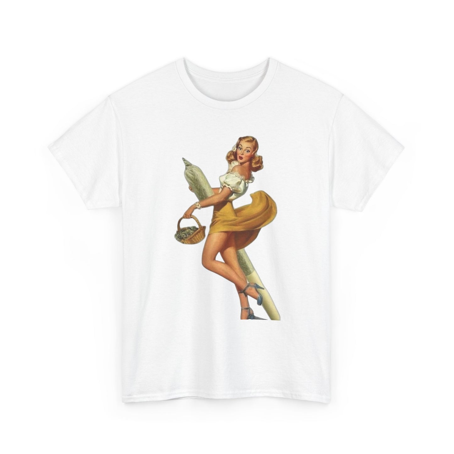 Weed Model Vintage Pinup Graphic T-Shirt Womens Comfy Cotton Tee NEW