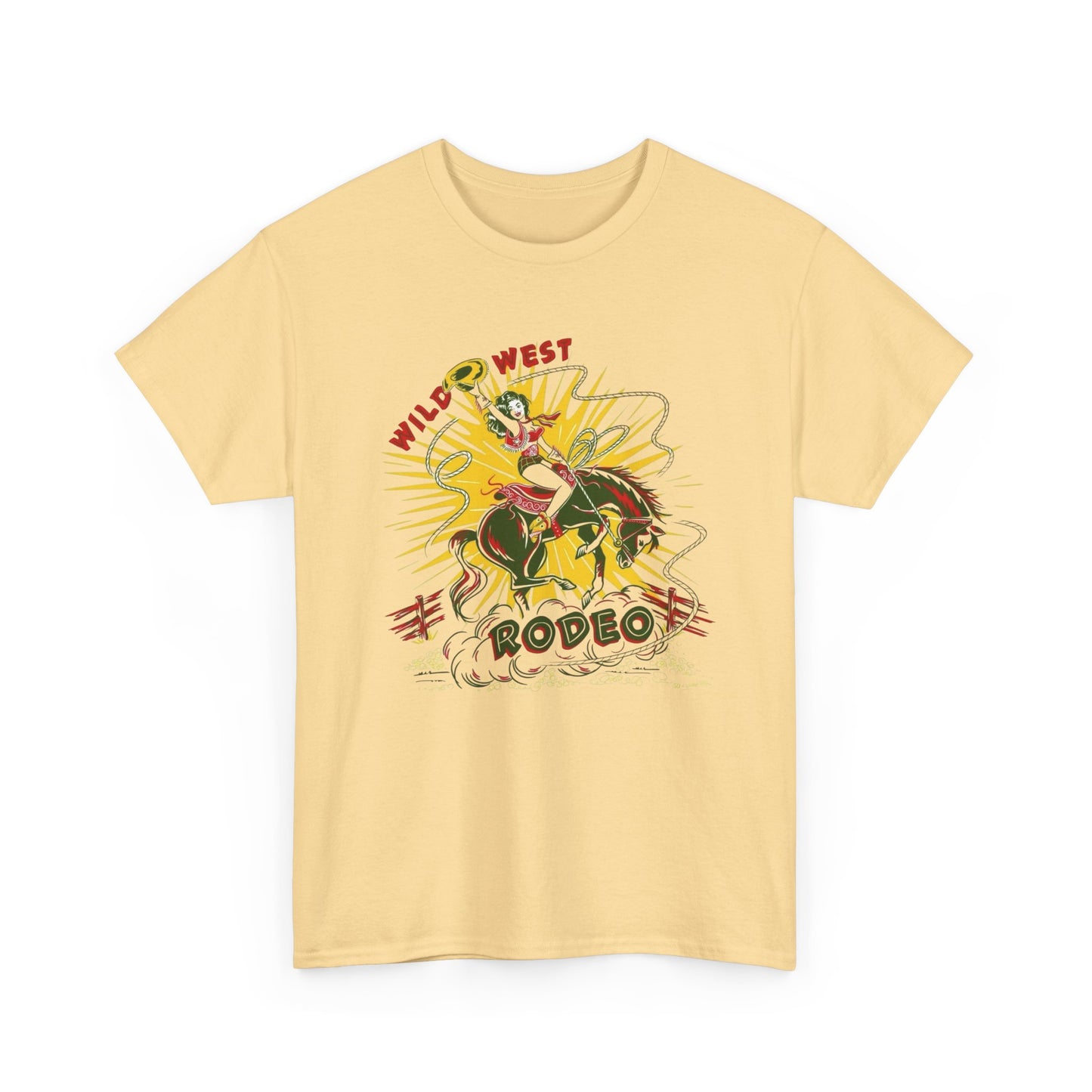Wild West Rodeo Graphic T Shirt Unisex Heavy Cotton Tee NEW Gift