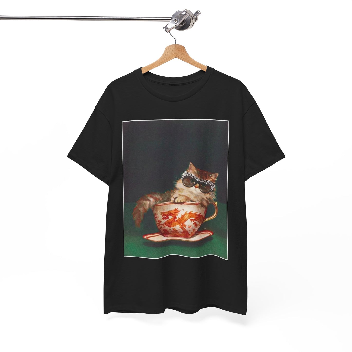 Cat in Tea Cup Graphic T Shirt