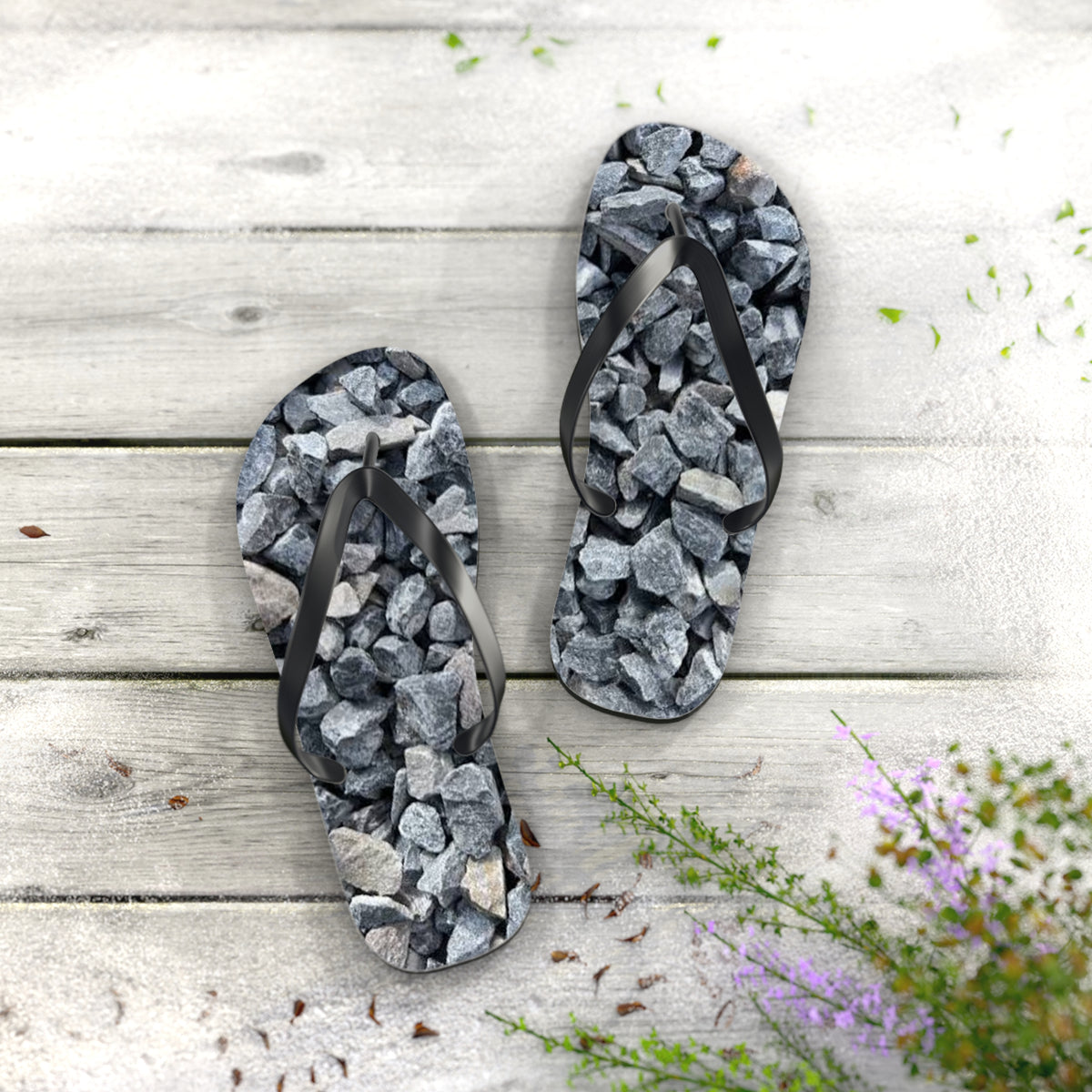 Stones Summer Sandals, Beach Shoes, Vacation Flip Flops, Pool Slides