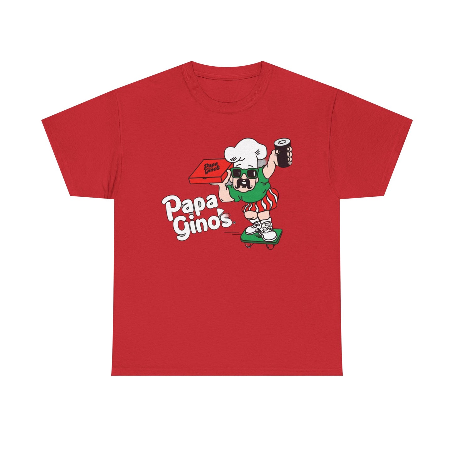 Papa Ginos Shirt Retro Logo Boston New England Pizza Unisex Heavy Cotton Tee