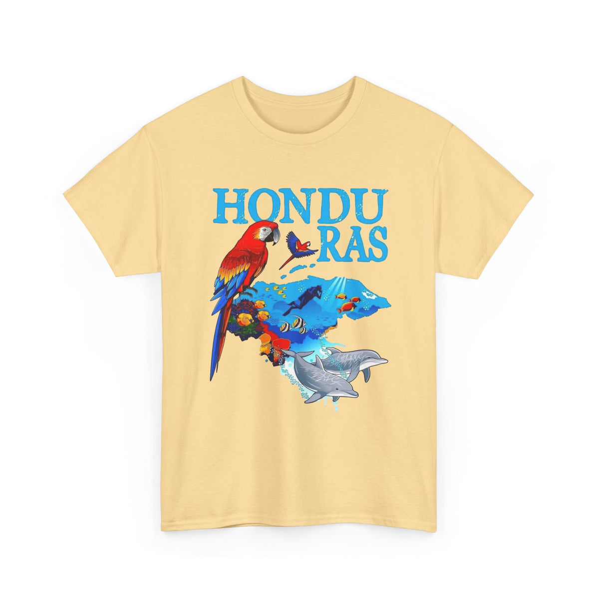 Honduras Graphic T Shirt Men's Retro Tropical Birds Heavy Cotton Tee