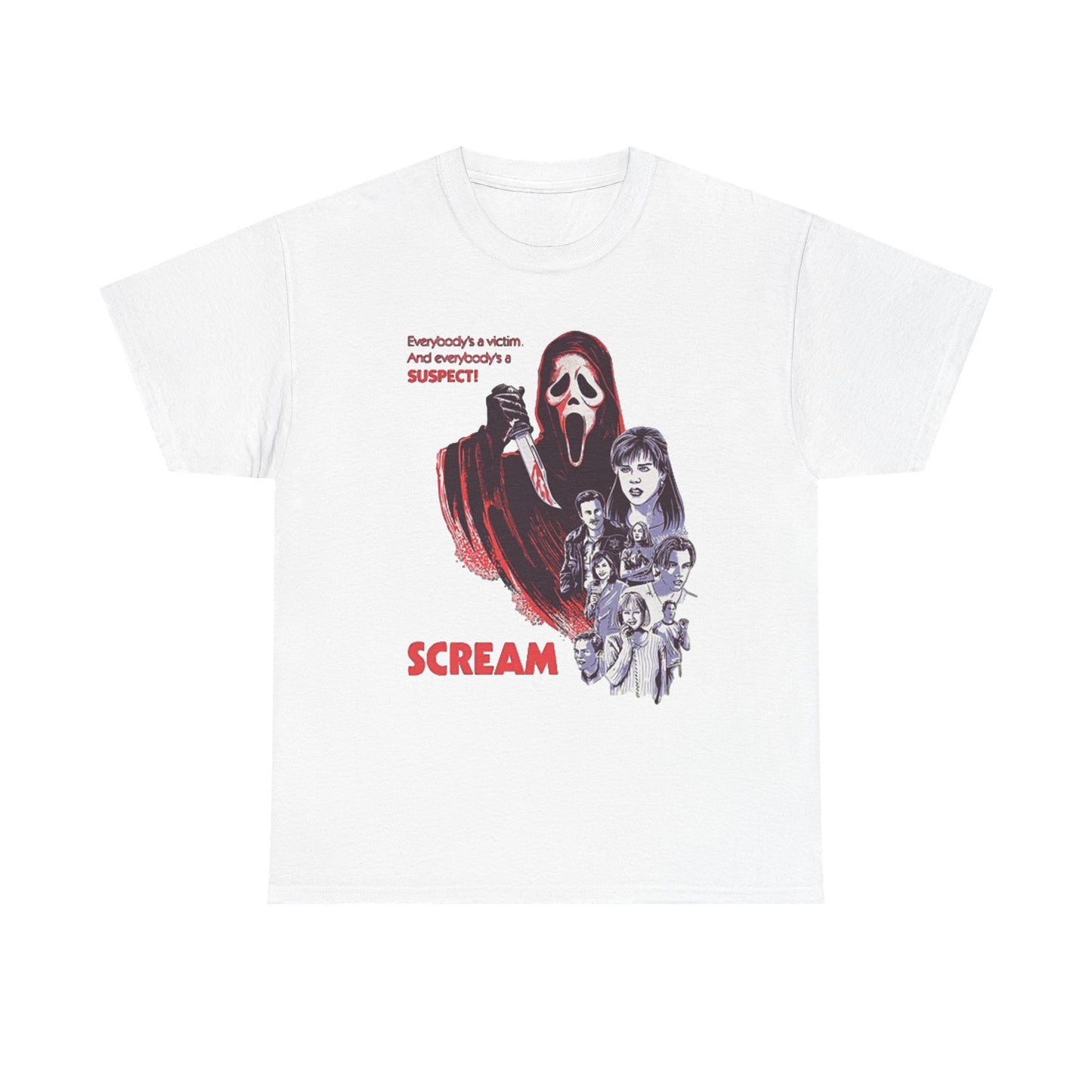 Scream Graphic T Shirt Retro Movie Horror Film Vintage Unisex Heavy Cotton Tee