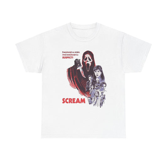 Scream Graphic T Shirt Retro Movie Horror Film Vintage Unisex Heavy Cotton Tee