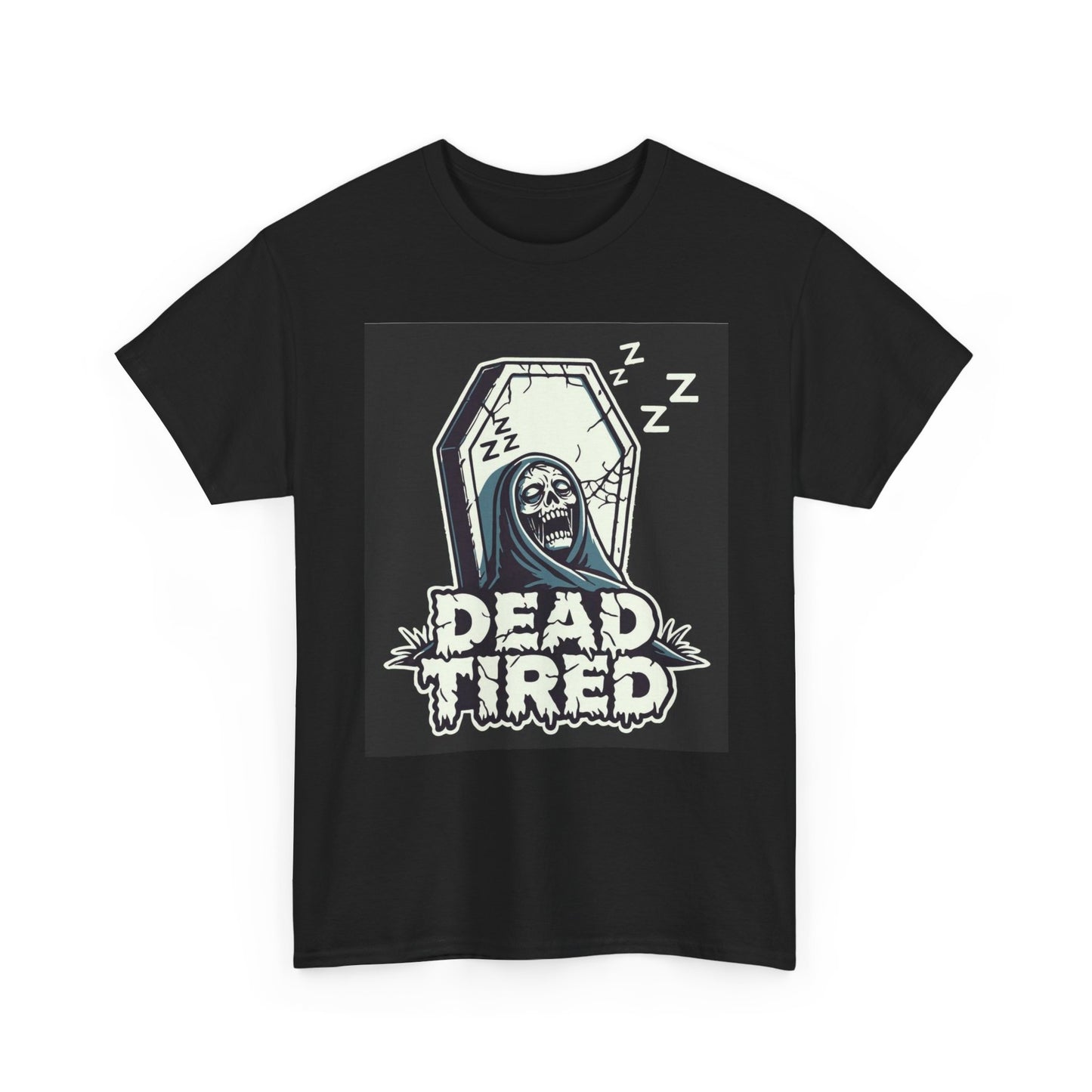 Dead Tired Graphic T Shirt Vintage Funny Retro Unisex Heavy Cotton Tee