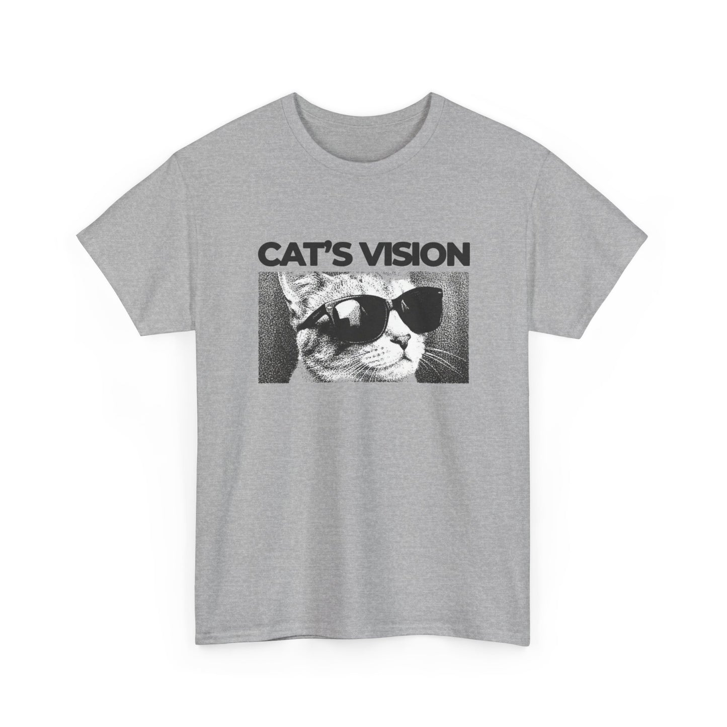 Cool Cat Retro Sun Glasses Graphic T Shirt Regular Men's Heavy Cotton Tee