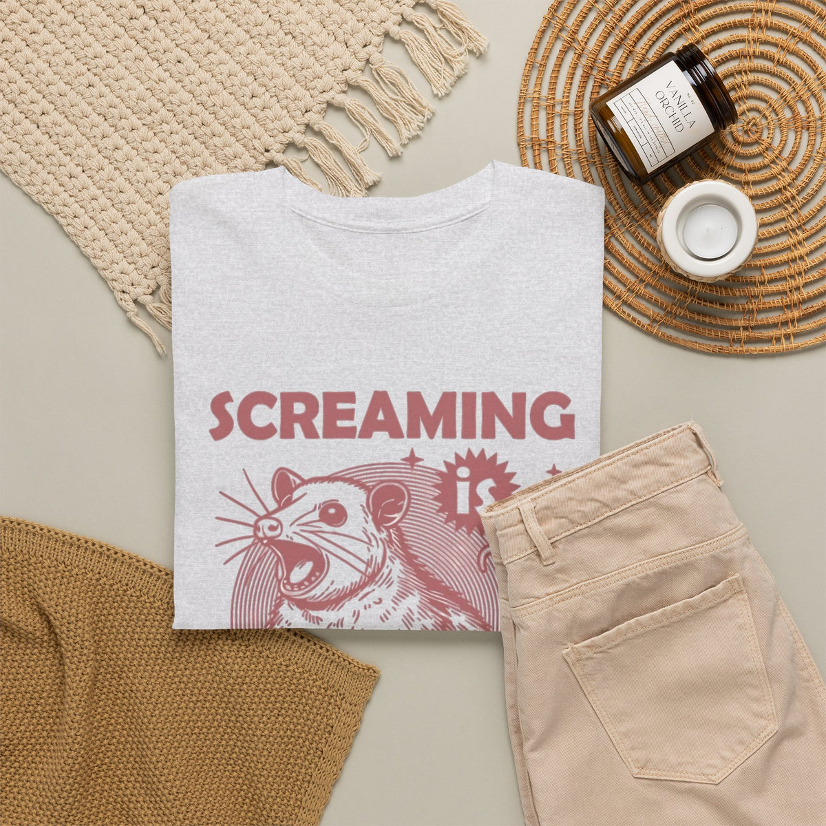 Screaming Self Care Rat T-Shirt Men's Graphic Tee