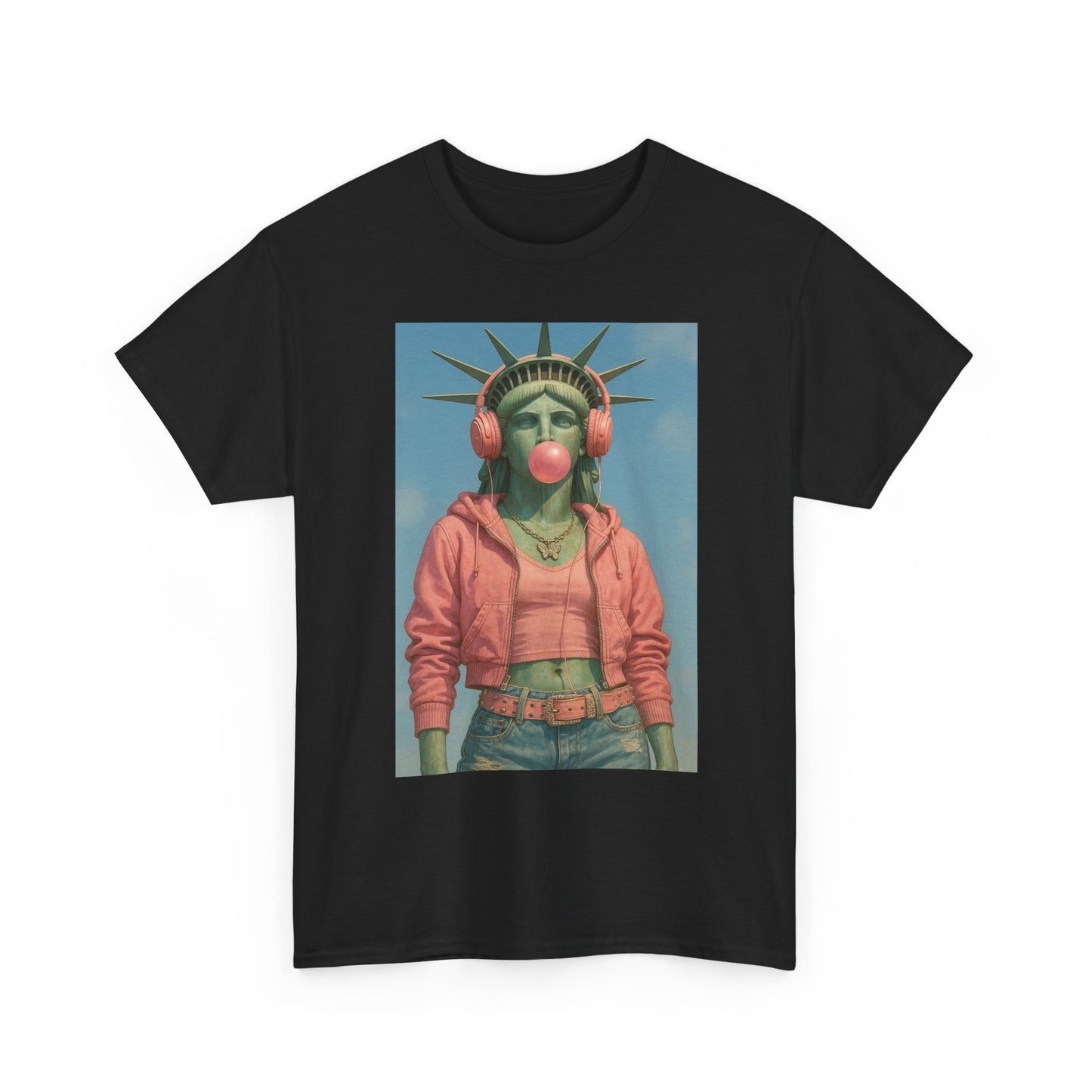 Statue Of Liberty Graphic T Shirt Funny Unisex Heavy Cotton Tee