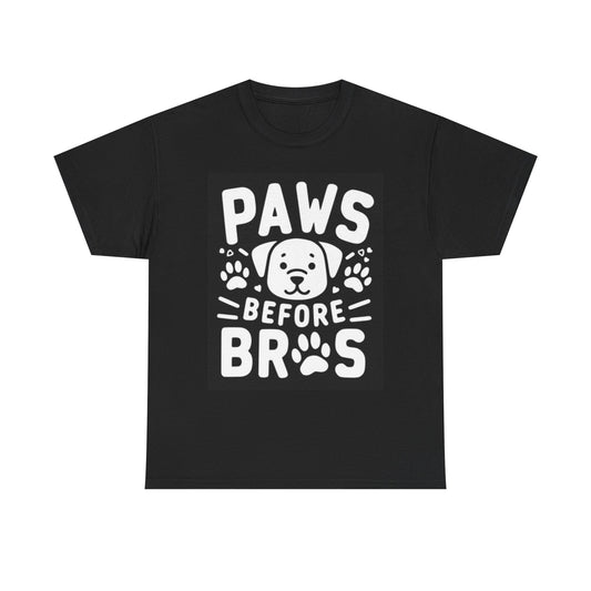 Paws Before Bras Graphic T Shirt Funny Dog Lover Unisex Heavy Cotton Tee