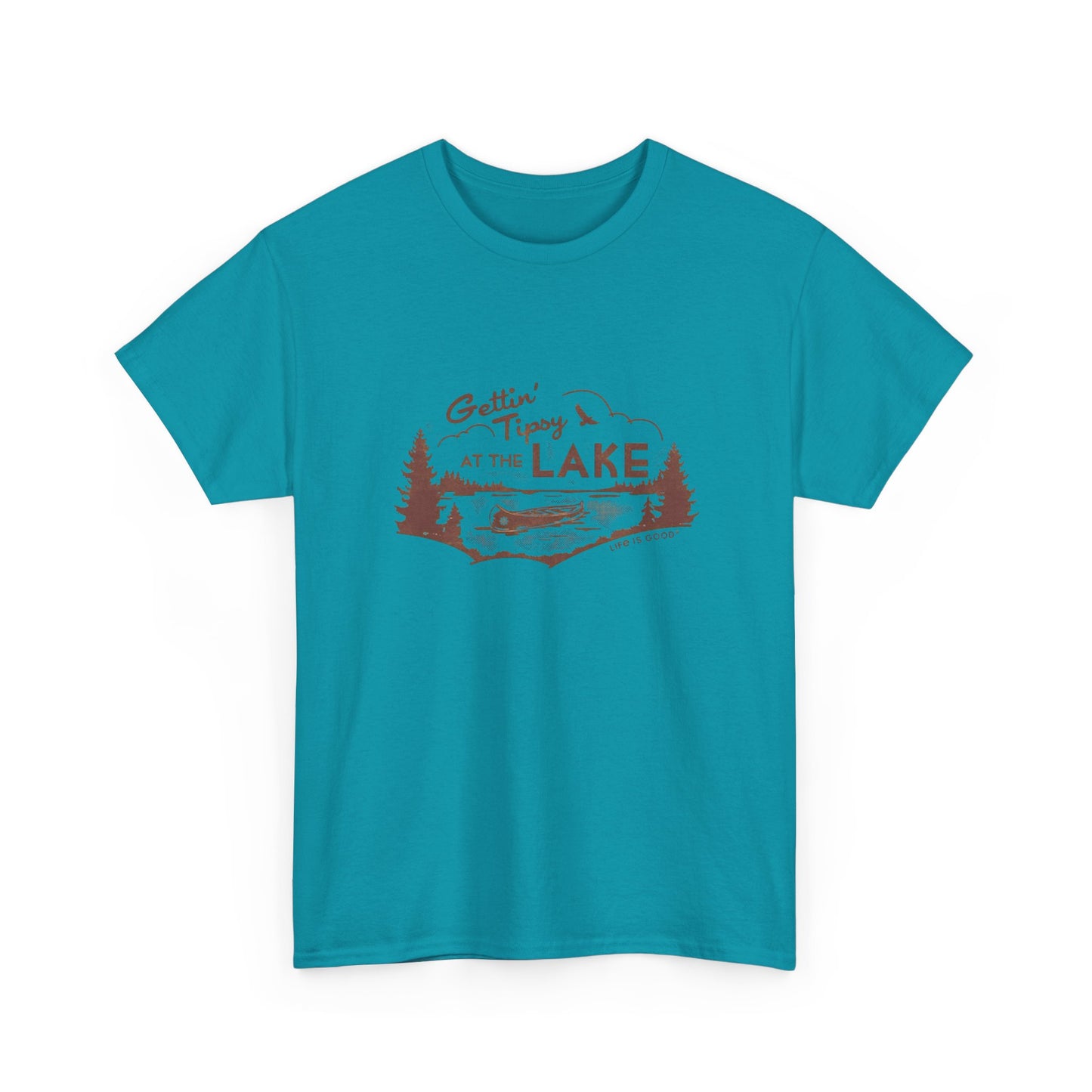 Getting Tipsy At The Lake Graphic T Shirt Unisex Heavy Cotton Tee