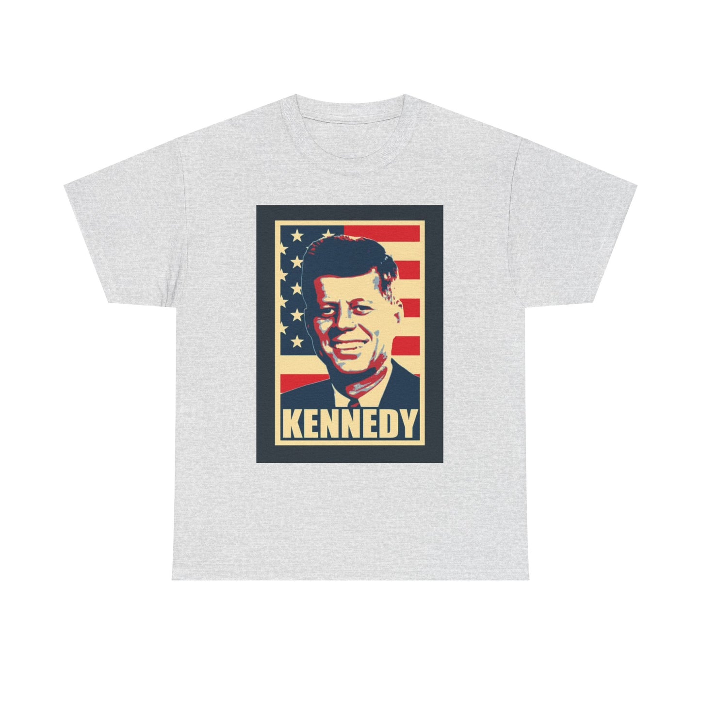 JFK Tshirt John F Kennedy American Flag President Unisex Heavy Cotton Tee
