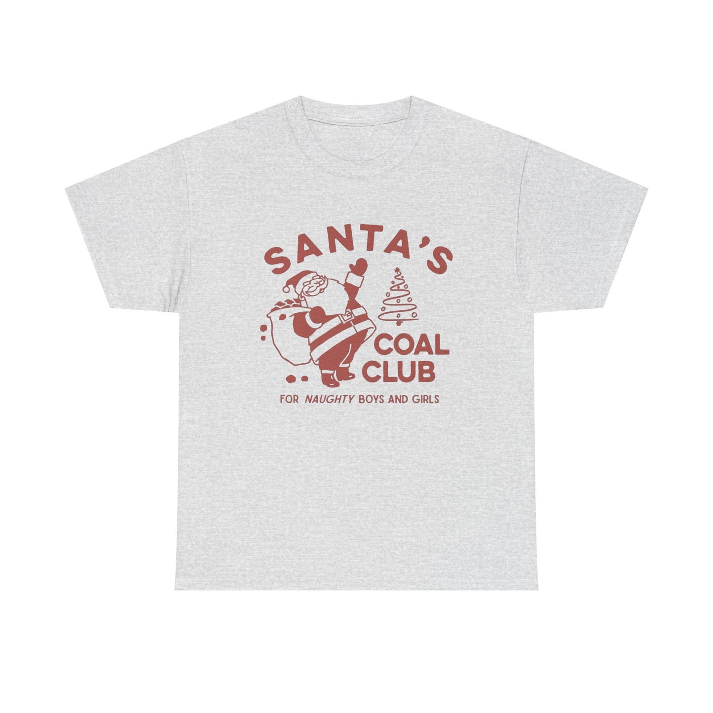 Santa's Coal Club Funny Christmas Graphic T Shirt Unisex NEW Heavy Cotton Tee
