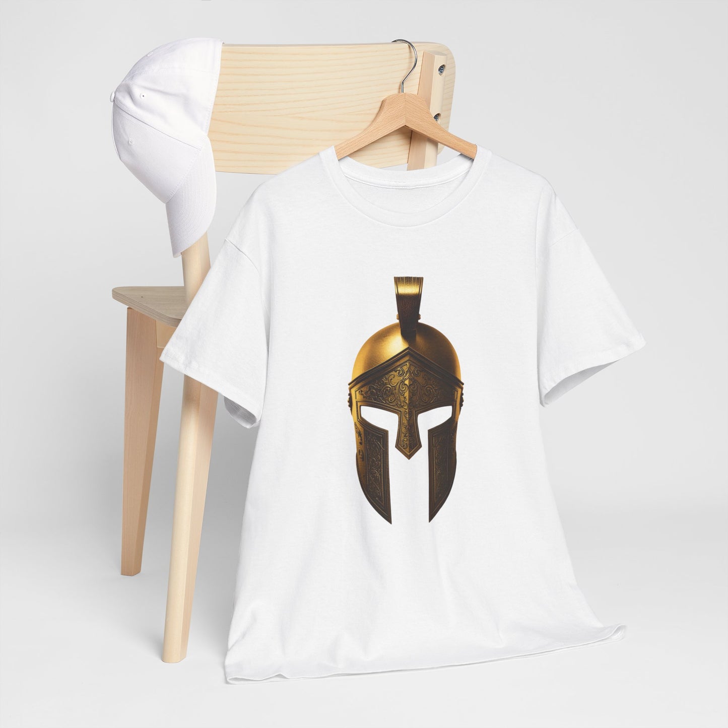 Spartan Warrior Helmet Graphic T Shirt Unisex Heavy Cotton Tee