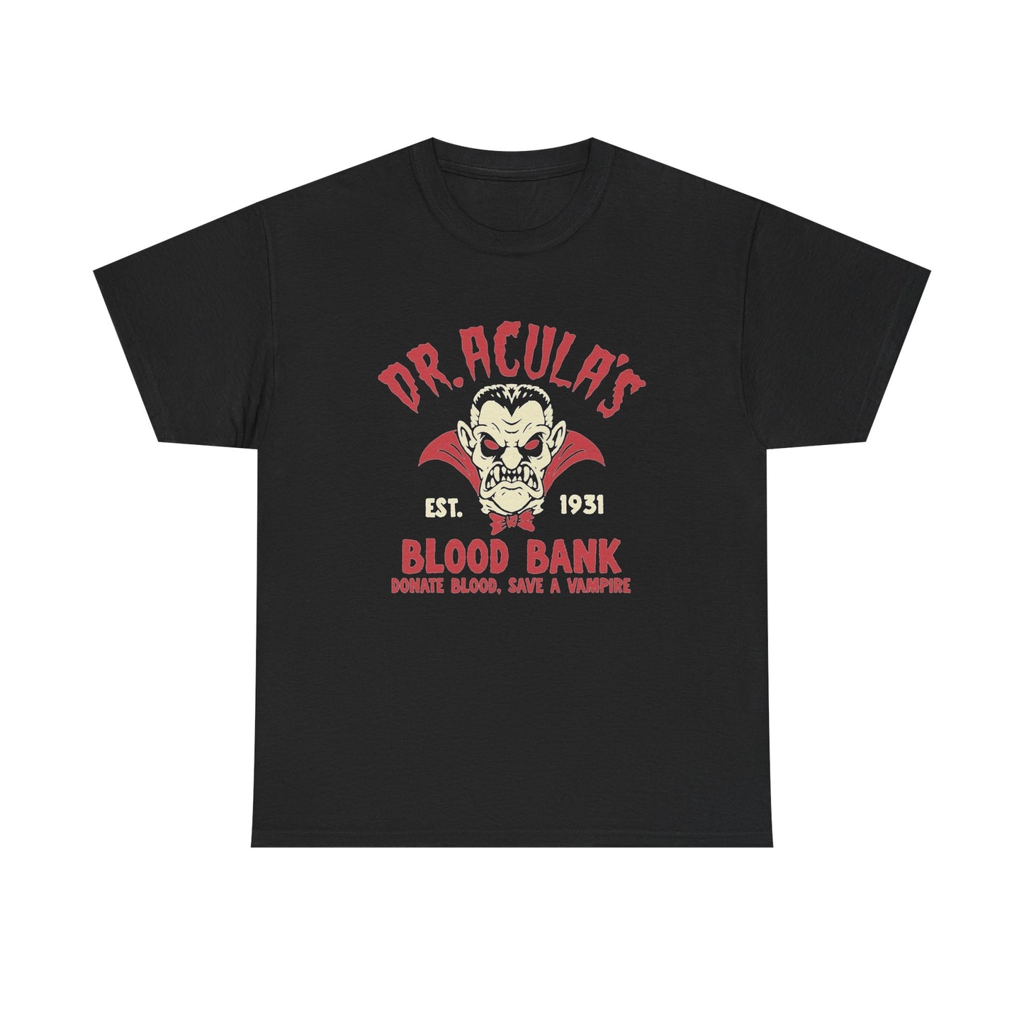 Dracula's Blood bank Graphic T Shirt Unisex Heavy Cotton Tee NEW