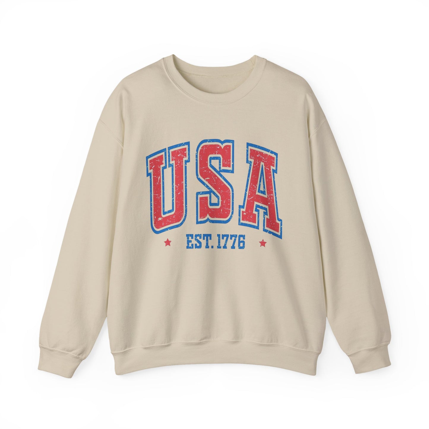 USA Est 1776 American Flag Sweater NEW Unisex Heavy Blend™ Crewneck Sweatshirt