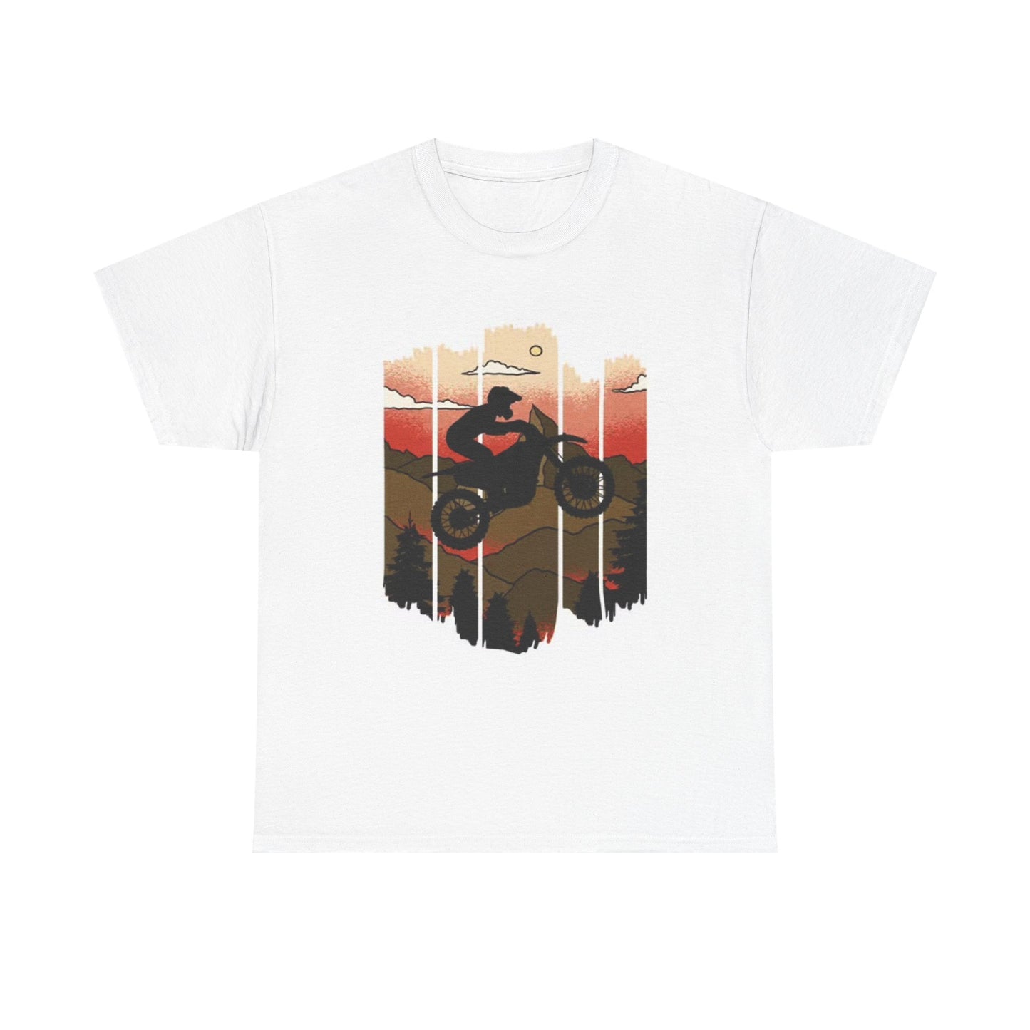 Motocross Dirtbike Outdoors T Shirt Graphic Unisex Heavy Cotton Tee