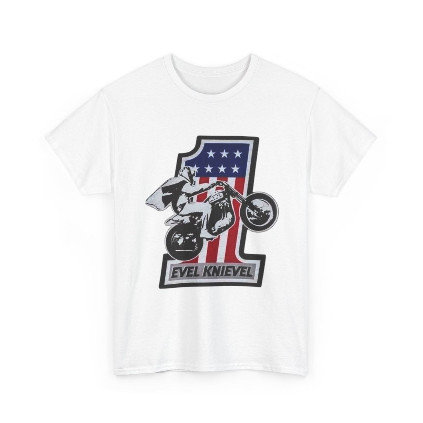 Evel Knievel Motorcycles Graphic T-Shirt Unisex Heavy Cotton Tee GIFT NEW