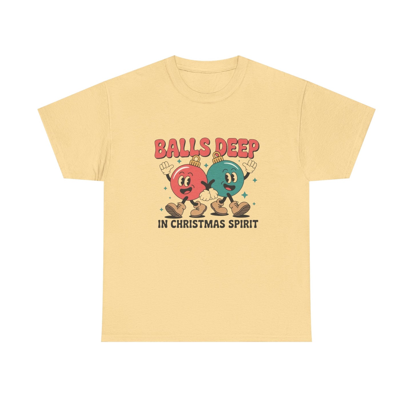 Balls Deep In Christmas Spirit Graphic T Shirt ADULT NEW