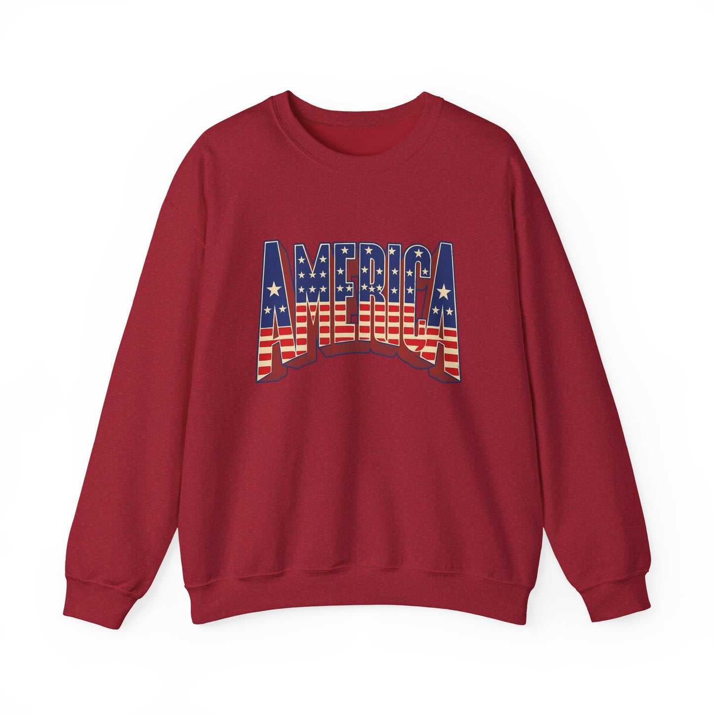 America Graphic USA Retro Sweater NEW Unisex Heavy Blend™ Crewneck Sweatshirt